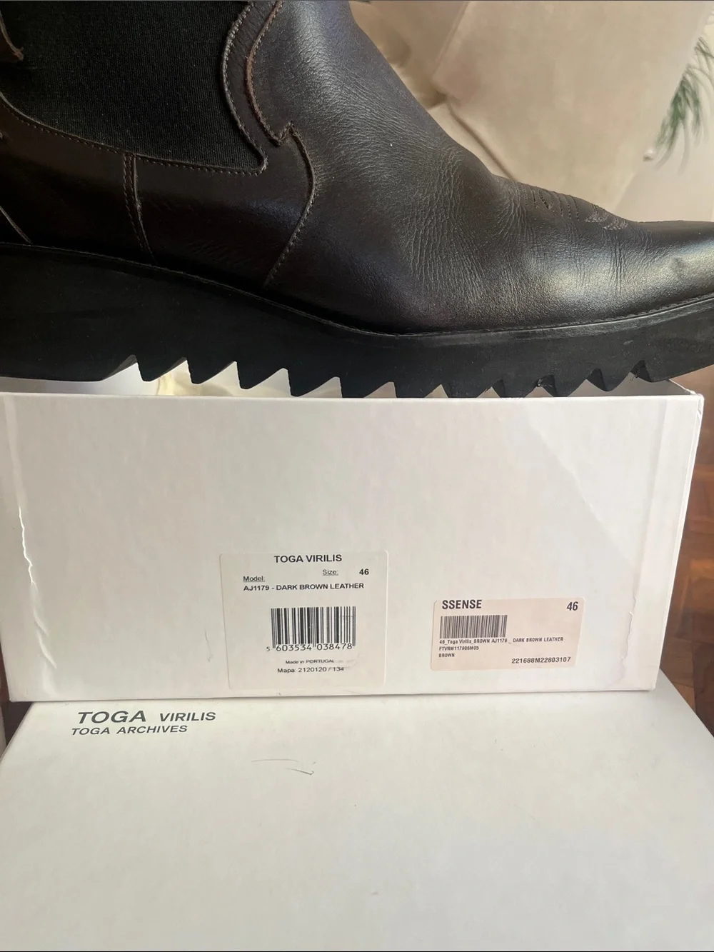 TOGA VIRILIS CHELSEA BOOT dark brown  MENS 46